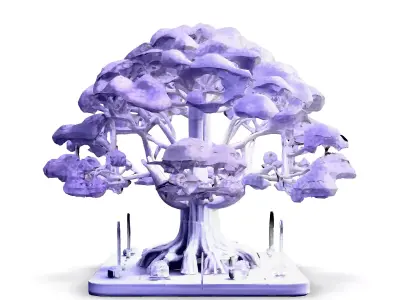 SciFi Futuristic Cyber Tree Low-poly 3D model
