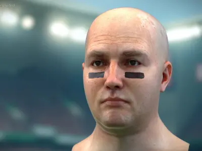 Football Fan Head 3D model