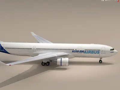 airbus A300-200 3D model purchase