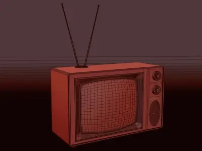 Old Style Vintage TV Free 3D model