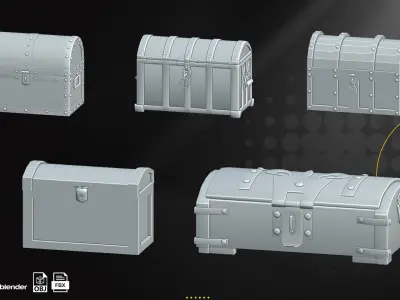 25 Medieval Chest Vol1   Low-poly 3D model