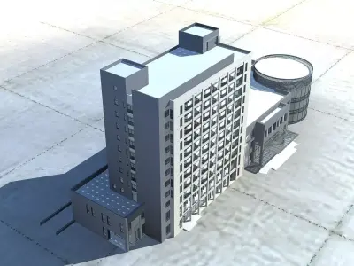 School Building 3D model 77