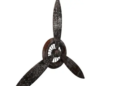 Propeller plane Low-poly 3D model
