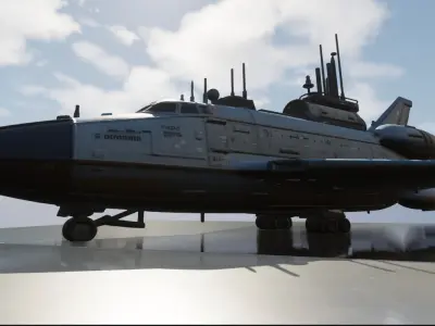 Spaceship lowpoly Low-poly 3D model