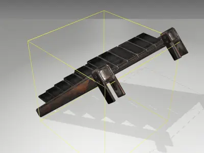 Futuristic Stairs - 14 - Rusty Textures Low-poly 3D model