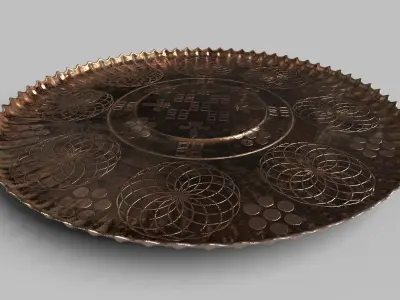 Oriental decorative food dish Pack 3D model