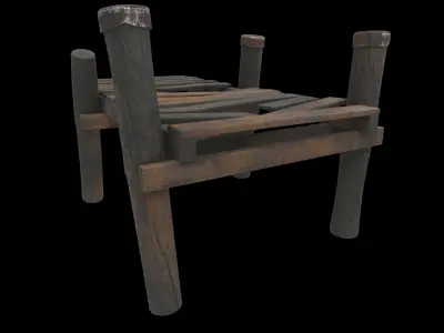 wood dock 02 3D model