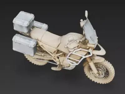 Rugged Desert Adventure Touring Motorcycle 3D Model Low-poly 3D model