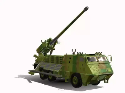 astros 2020 6x6 obuseiro autopropulsado avibras  Low-poly 3D model