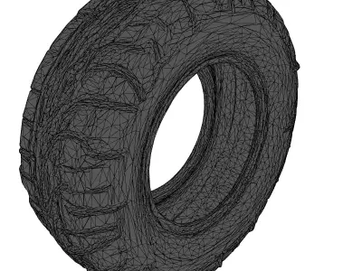 Winter Tire with Rope Traction 3D model