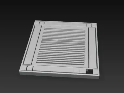 Sci-Fi Industrial Floor Grate - PBR Low Poly Game Ready Low-poly 3D model