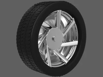 Simple Chrome Wheel 3 3D model