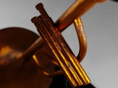 Realistic Decorative Trumpet 3D Model 3D model