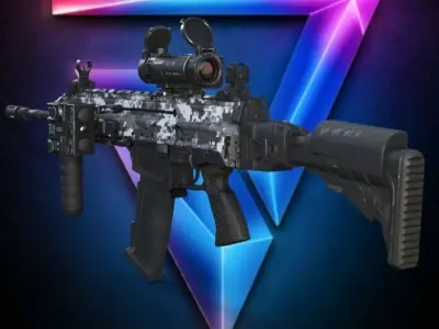 M-4 Camouflage Rifle low-poly   Low-poly 3D model