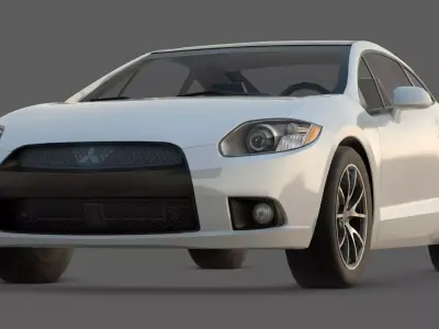 2012 Mitsubishi Eclipse SE 3D Model  The Final JDM Icon Low-poly 3D model