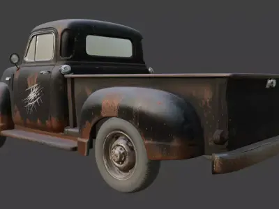 Vintage Rusty Pickup Truck 3D Model 3D model 37
