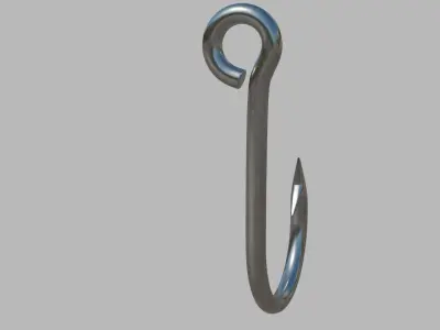 Fish Hook Low-poly 3D model purchase