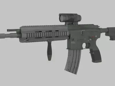 HK416 Low-poly 3D model