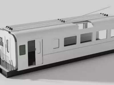 Abandoned Train Low-poly 3D model