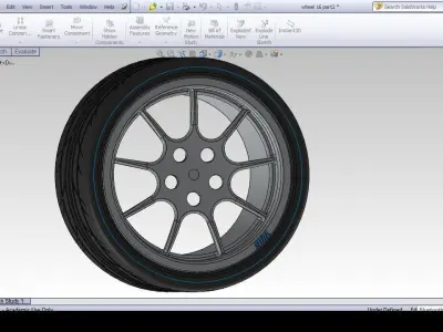 16 inch rim with tyre Free 3D model