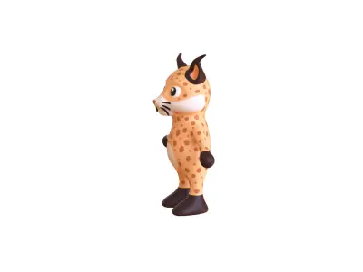 High-Quality 3D Cute Lynx for Games Low-poly 3D model