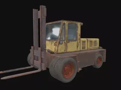 HQ PBR Forklift Low-poly 3D model