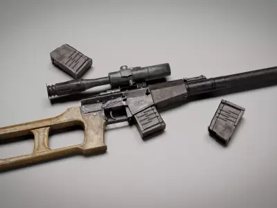 VSS Vintorez Gameready Low-poly 3D model