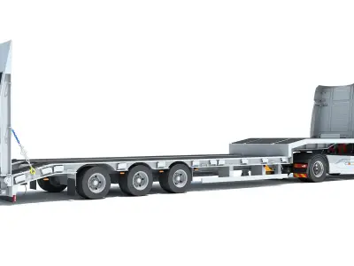 Truck with Platform Trailer 3D model buy