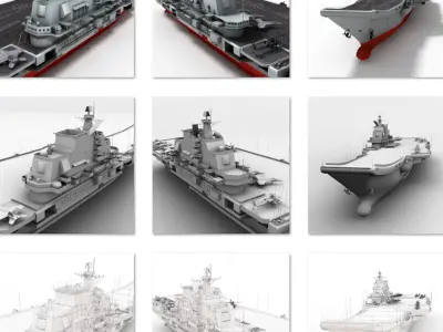 Warship aircraft carrier 3D model