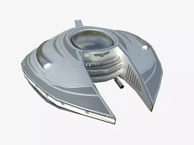 Alien Spaceship UFO D01 Steel - Sci Fi Spacecraft Design Low-poly 3D model