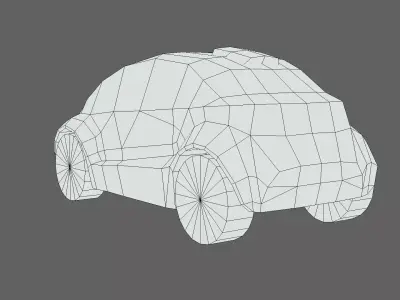 Futuristic Compact EV Car Low-poly 3D model