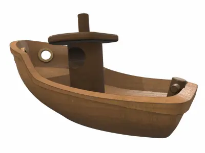Free wooden ship toy Free 3D model