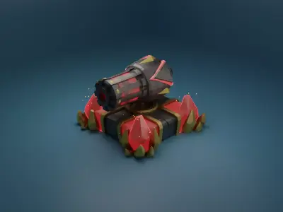 3D model of Clash of Clans cannon Free 3D model