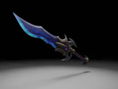 Dragon Sword Realistic Obsidian Runeblade of the Dragons Heart 3D model