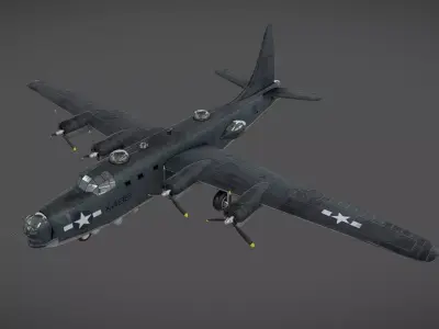 PB4Y-2 Privateer Low-poly 3D model