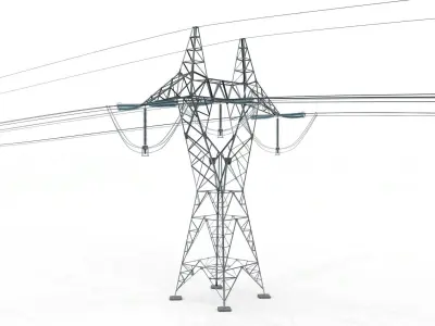 Electric Transmission Tower 3D model by Boyut3d