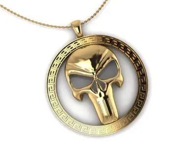 Punisher Justiceiro pendant skull 3D print model purchase