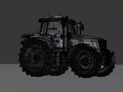 Modern Agricultural Tractor 3D Model  Low-poly 3D model