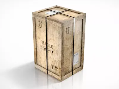 wooden crate PBR 4K Low-poly 3D model buy