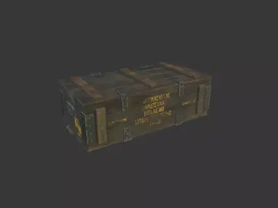Military wooden crates package Low-poly 3D model