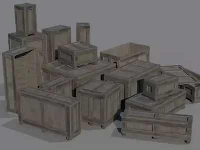 Old Cargo Crates Pack Low-poly 3D model