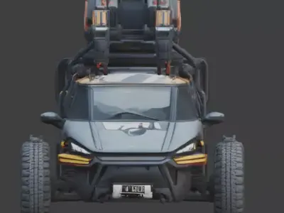 Cyberpunk Industrial Utility Vehicle 3D Model Low-poly 3D model buy