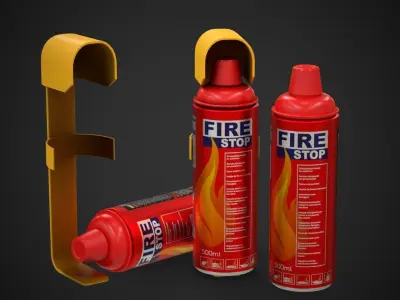 Fire Extinguisher Spray Game Ready Low-poly 3D model