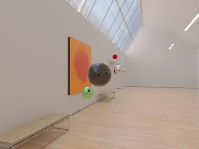 HDRI - Art Museum Gallery Interior 23 v2 - 16384x8192 Texture