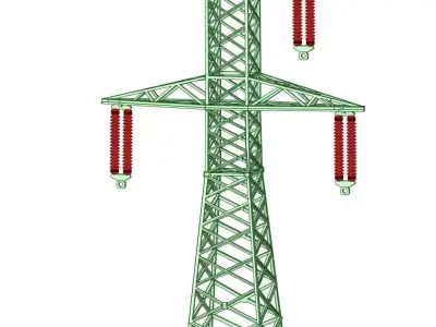 Transmision tower 3x110kV mod3 1-120 resin 3D print model