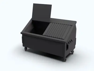 Dumpster trash can on wheels Free 3D model purchase