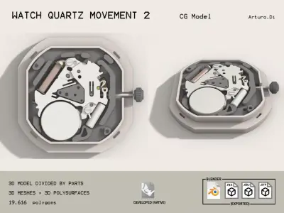WATCH QUARTZ MOVEMENT 2 3D model