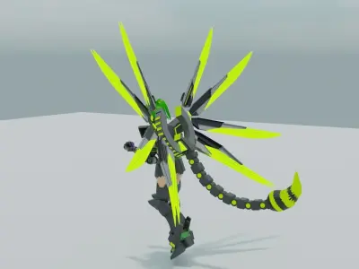 Mech Fairy Low-poly 3D model