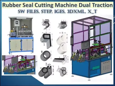 Rubber Seal Cutting Machine Dual Traction 3D CAD Model 3D model