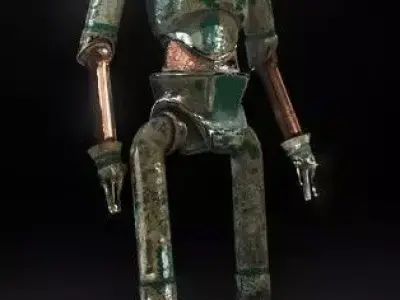 Simple Steampunk Robot 3D model